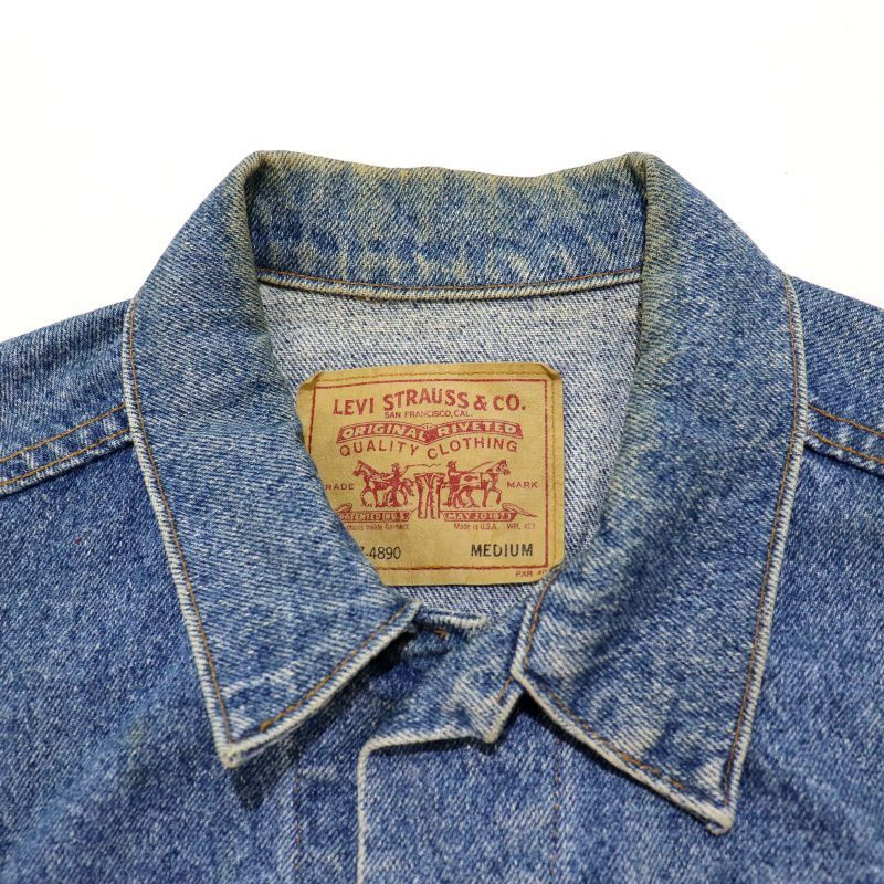 90s USA製 vintage Levi's 無地 70507 デニムジャケット メンズ 表記Mサイズ