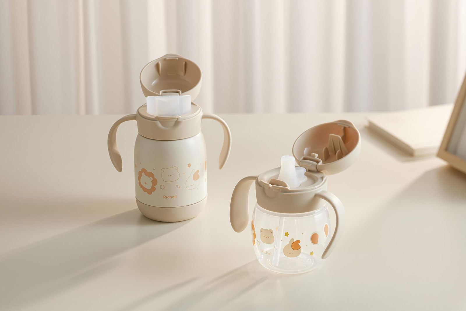 リッチェル Richell トライ マグセット ベージュ 5カ月頃から マグ 200 ml 保冷マグ 300