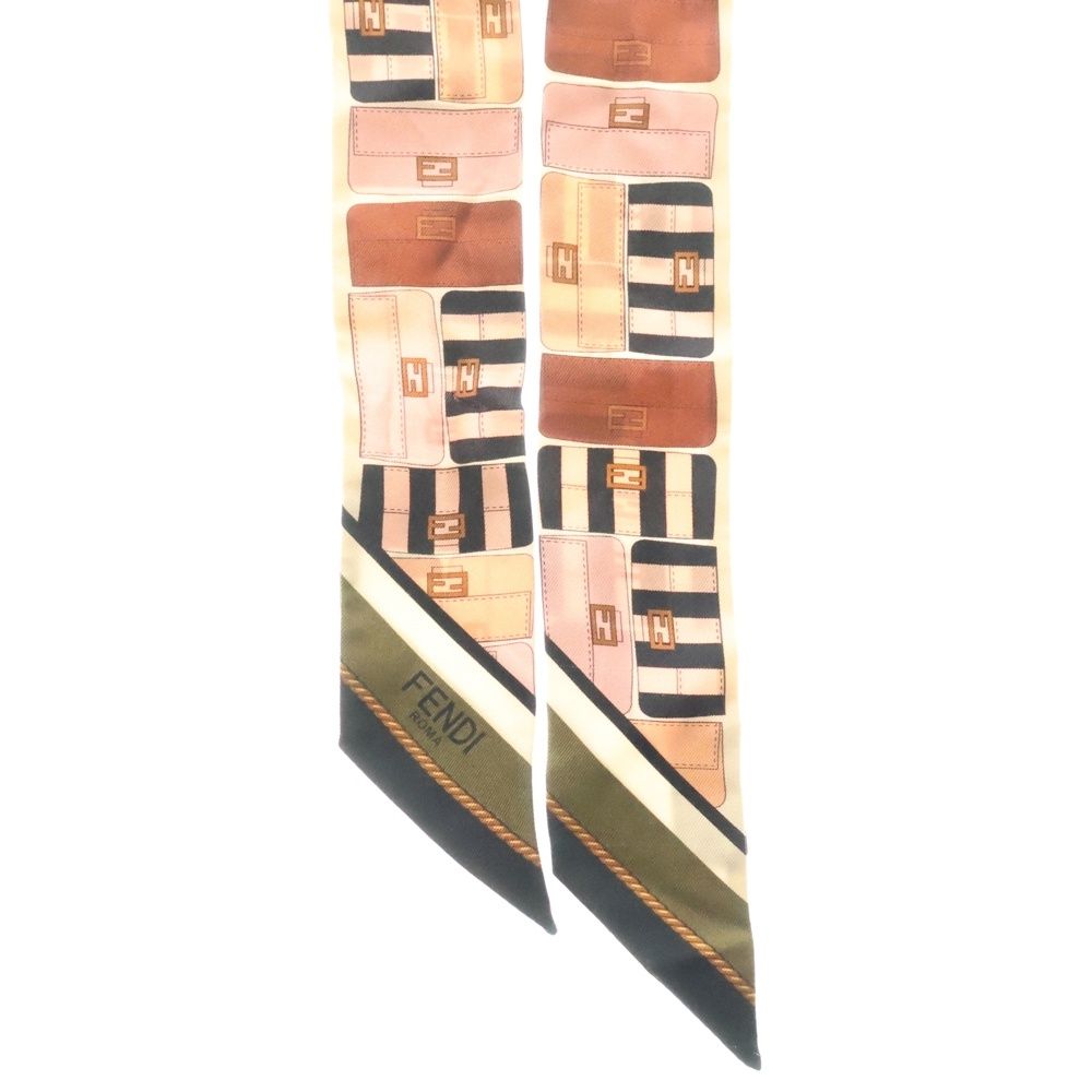 フェンディバック柄ラッピーツイリーリボンスカーフマルチカラー