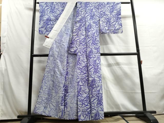 平和屋着物▽小紋 単衣 市松文様 洗える着物 AAAU8676fy