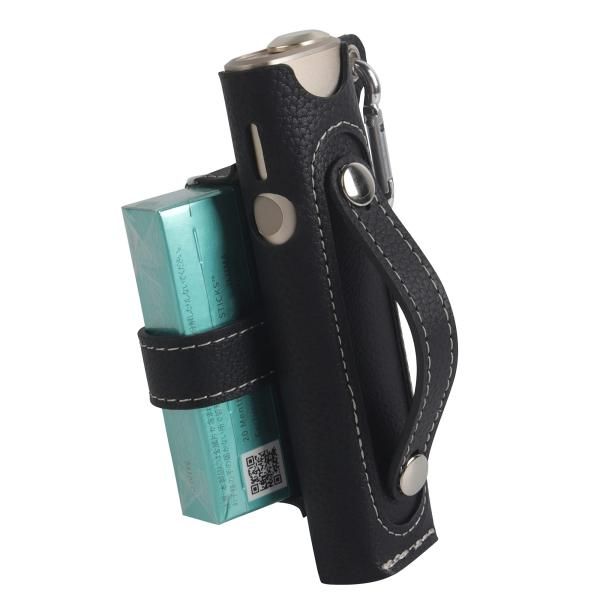 IQOS イルマ i ワンケース イルマ ワン ケース カラビナ付き レザーケース ILUMA ONE向け (ブラック)