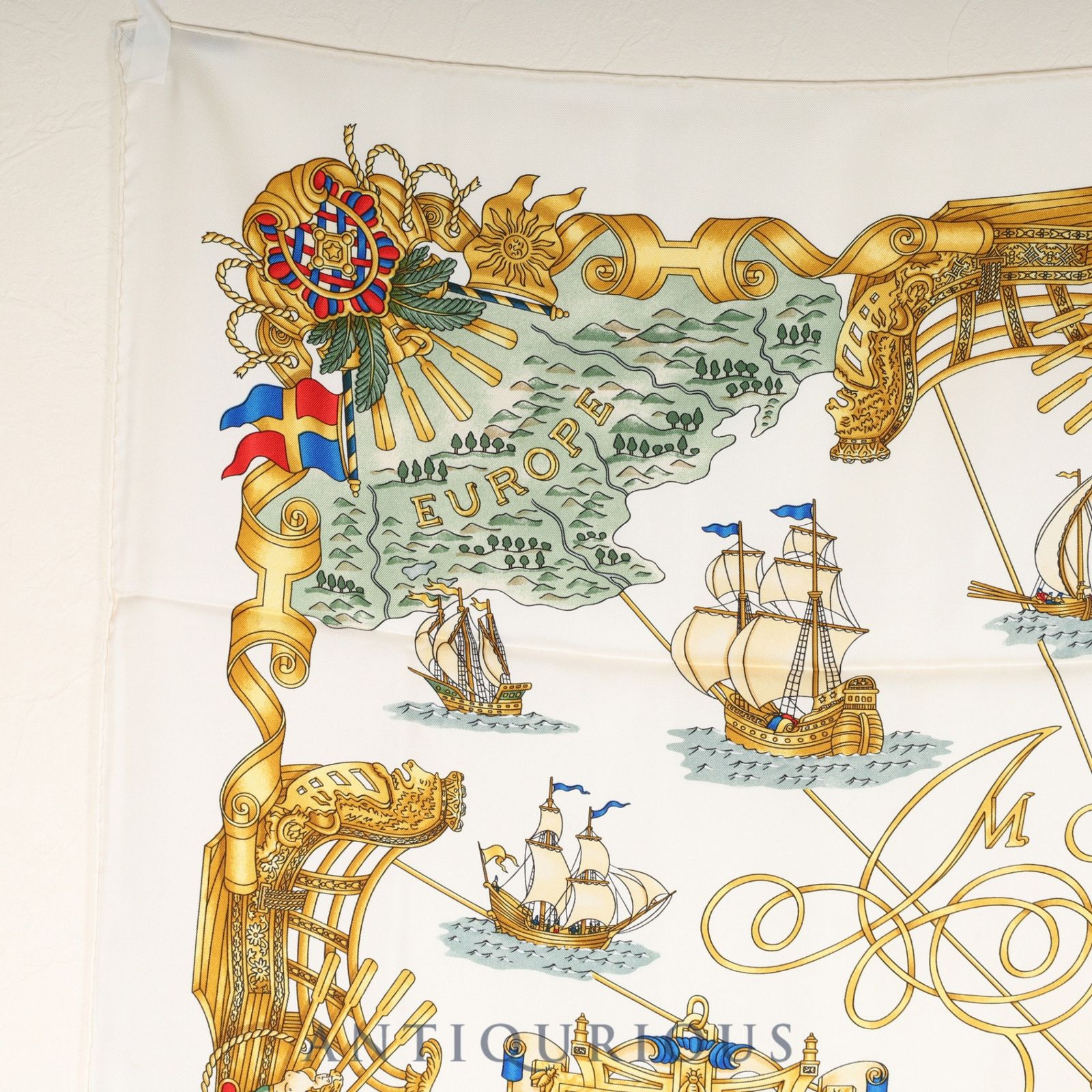 HERMES　カレ　スカーフ　光の帆船 エルメス カレ90 VOILES DE LUMIERE 光の帆船 スカーフ シルク