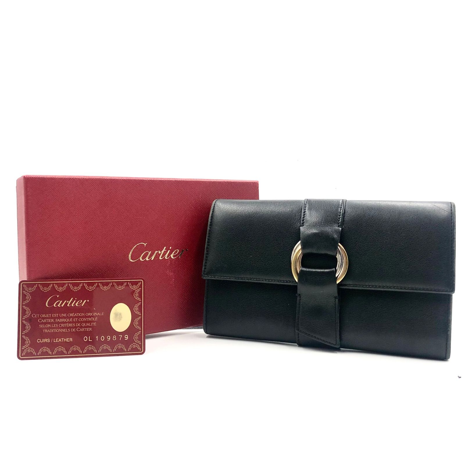 □外観美品□希少□Cartier カルティエ トリニティ 三つ折り長