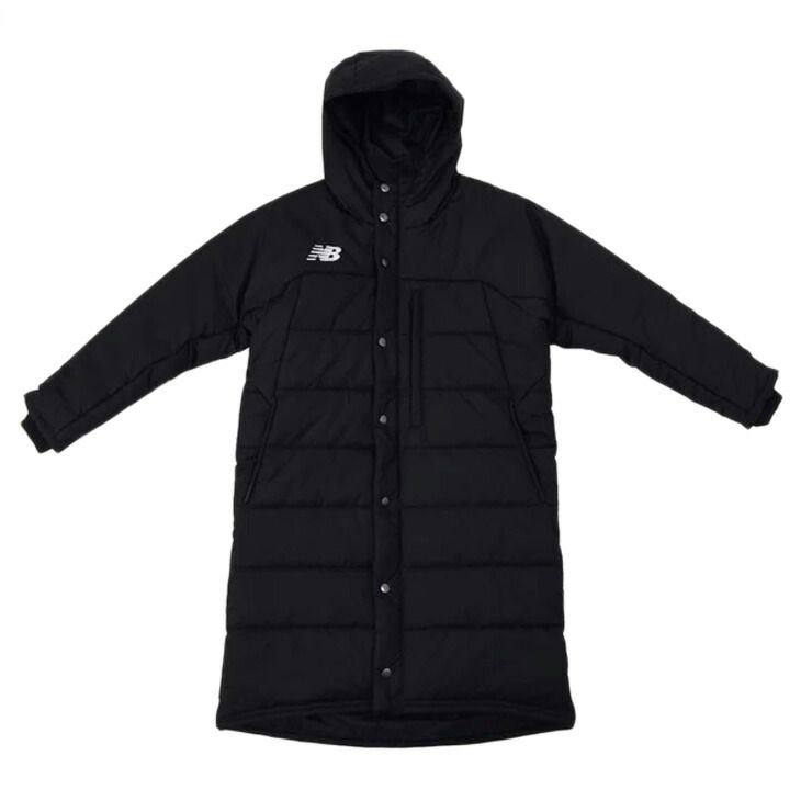 ニューバランス キッズ ベンチコート 中綿コート 子ども用 アウター Newbalance ジュニア パデット ロングコート 140cm 150cm 160cm 子供服 防風 スポーツウェア ウエア 子ども用コート 通園 用 |JJJF1425-BK