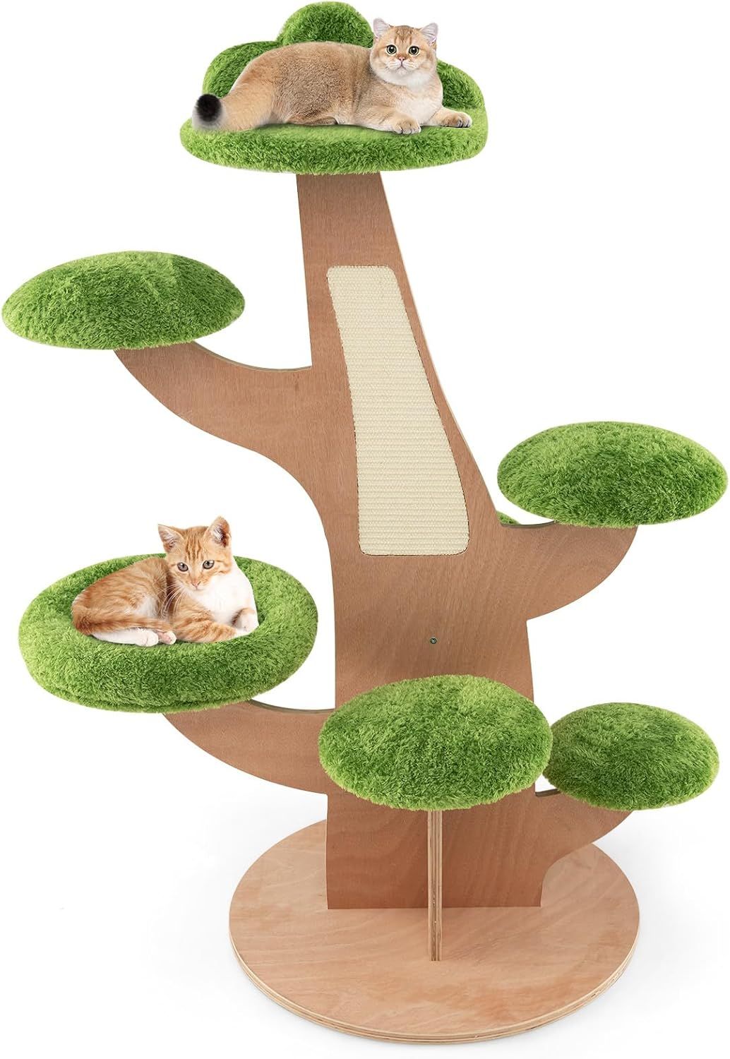 GIANTEX キャットタワー 高さ128cm 猫ツリー 多頭飼い 大型猫 猫タワー 大きいハンモック 見晴台 天然麻紐 爪とぎ付き おしゃれ 安定 運動不足解消 ストレス解消 ネコタワー 猫の遊び場 組み立て簡単 ツリーのデザイン