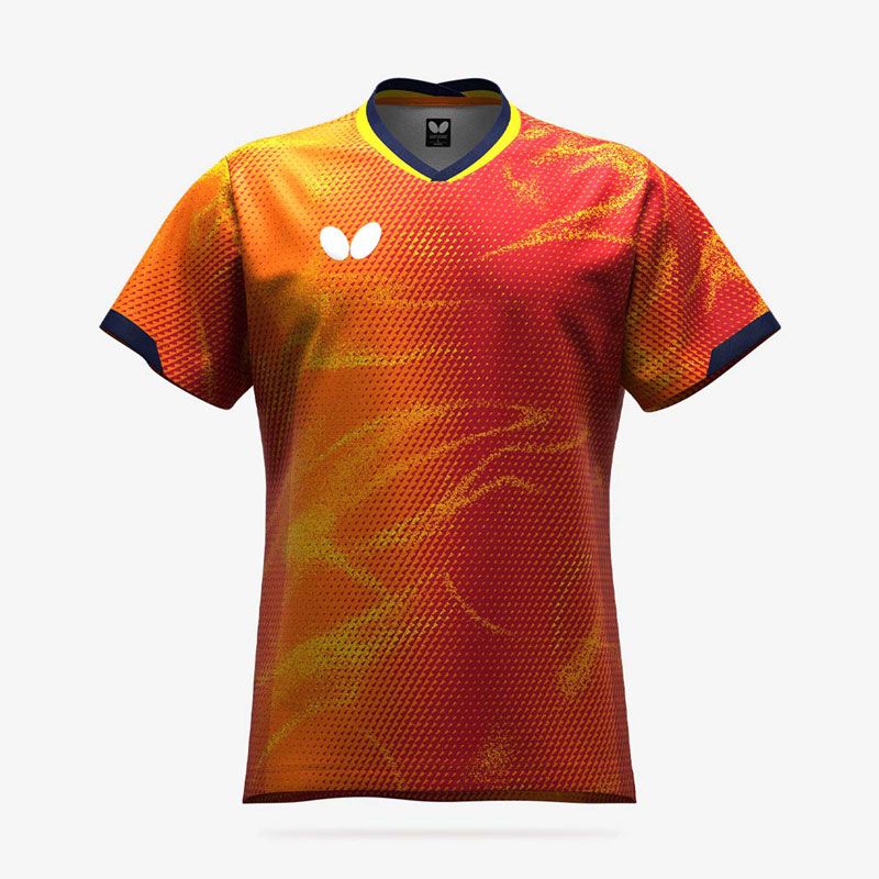 BUTTERFLY バタフライ エリスター12 シャツ 卓球 ウェア シャツ 47120 004 ダージリンレッド