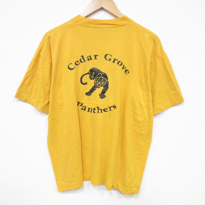 XL/古着 スクリーンスターズ 半袖 ビンテージ Tシャツ メンズ 80s 87 クルーネック 濃黄 イエロー 25aug19 中古