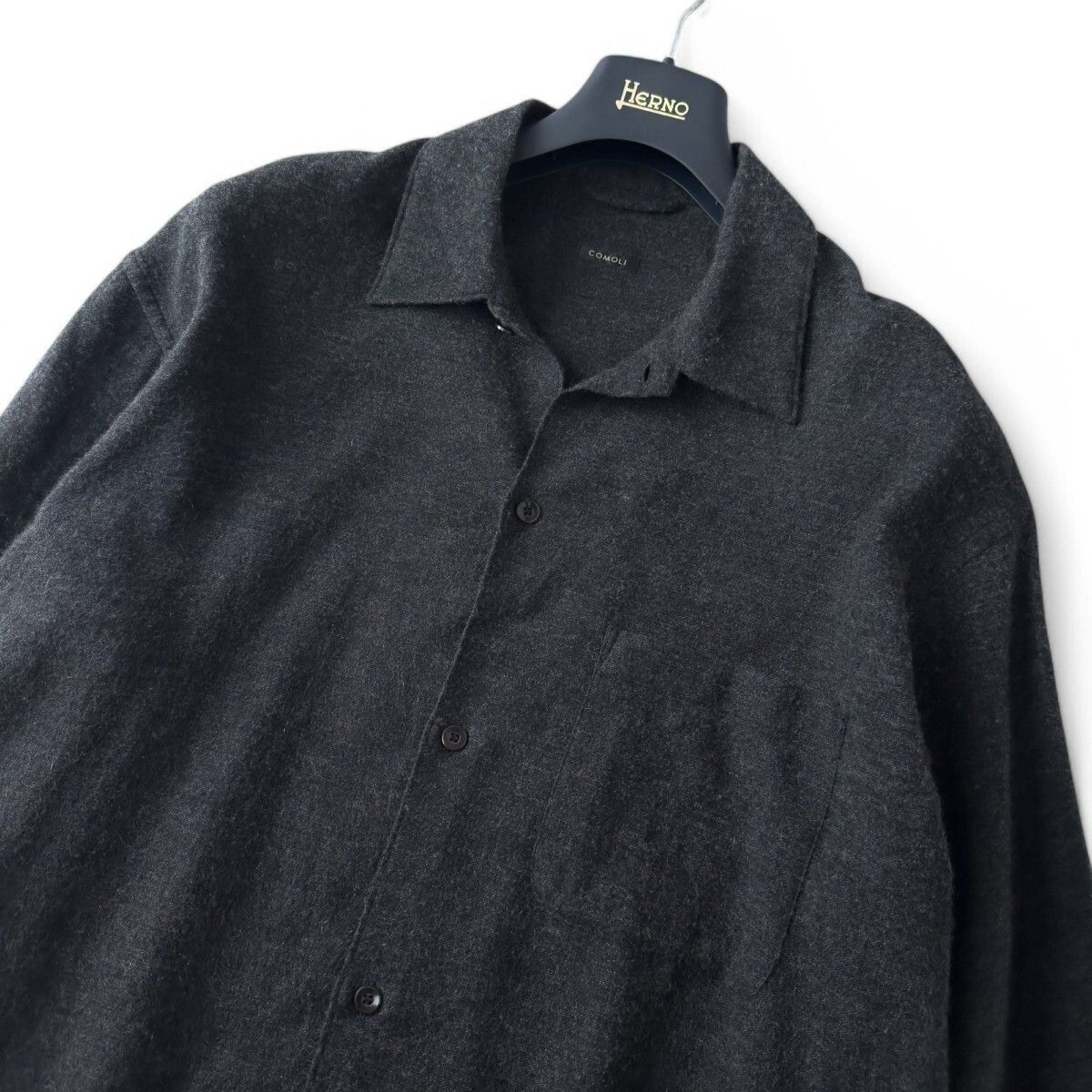 23SS COMOLI コモリ CASHMERE WASHI SHIRT JACKET カシミヤ 和紙