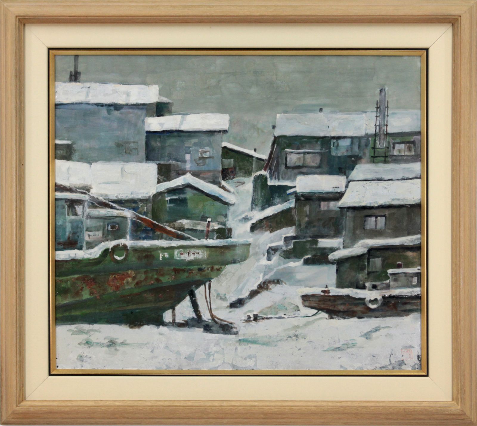 西村公義 「シャンパーニュ点描」 油絵・油彩画 絵画 西村公義 『シャンパーニュ点描』 油彩画 - 北海道画廊