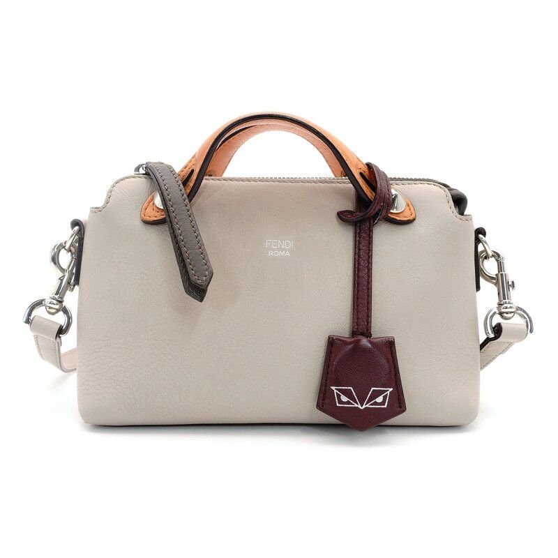 フェンディ FENDI バイザウェイ ミニ ハンドバッグ レザー ベージュ×オレンジ 2way クロスボディ 7-8-141