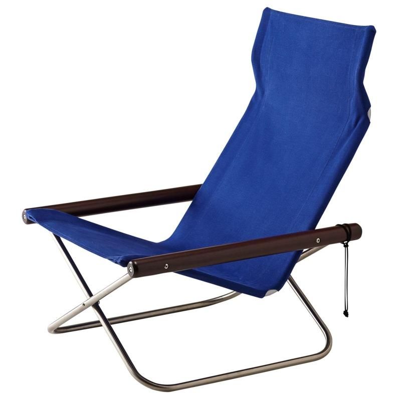 NychairX ニーチェア X ダークブラウン|ブルー NY-104| 折りたたみ椅子 デザイナーズチェア 新居猛 パーソナルチェア
