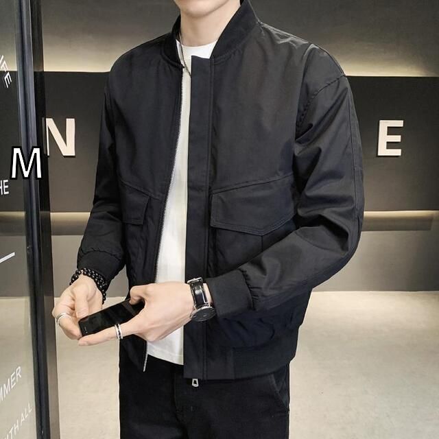[M]秋冬 コーデ メンズ  服 シンプル ファッション オシャレ 大人 かっこいい 大きいサイズ ストリート 紳士服 ベースボール カラー ジャケット 韓国スタイル ワークジャケット トップス コー