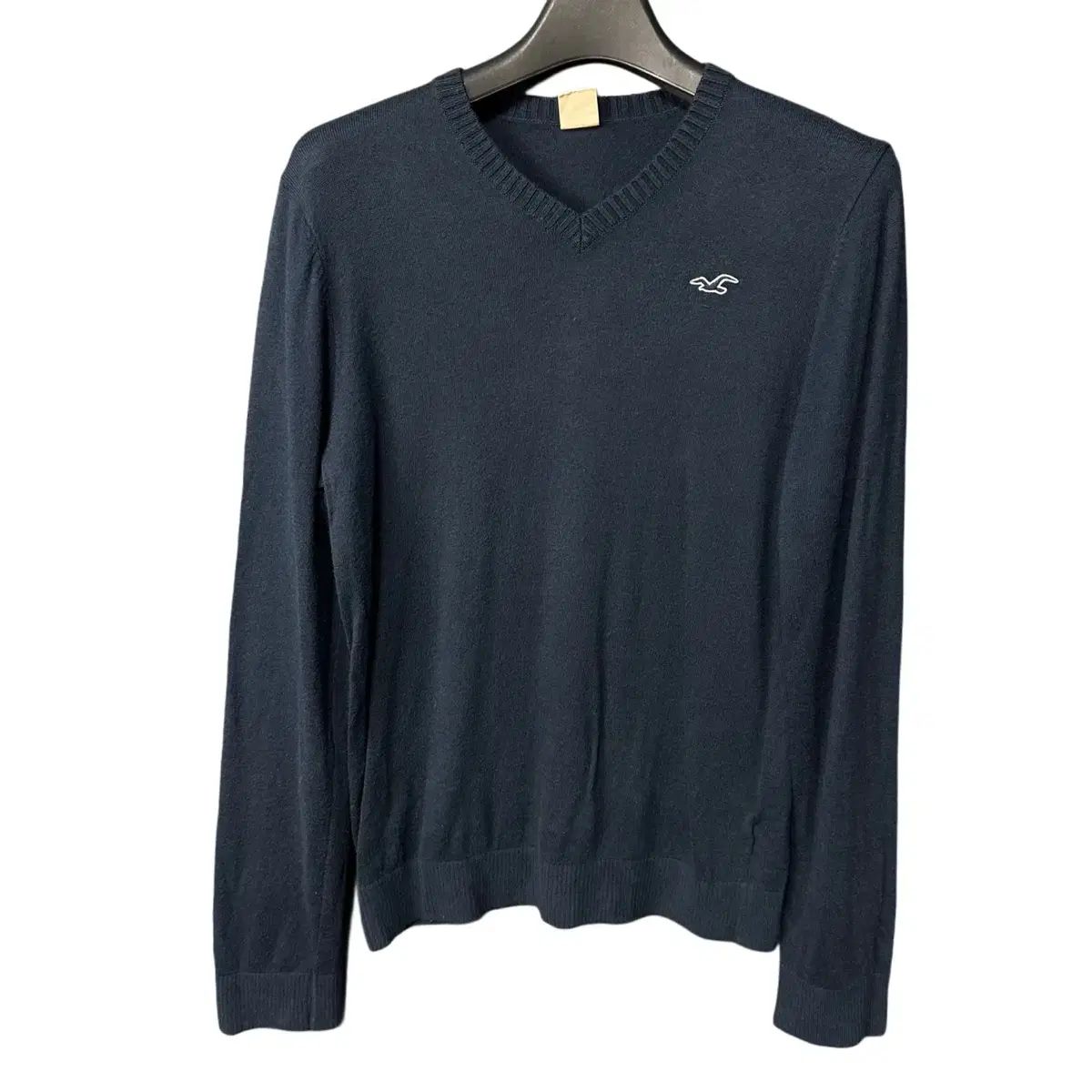【雷市場（ポンジャン）商品韓国直送】 L Hollister(ホリスター) ロゴ Vネック ネイビー ニット セーター Tシャツ