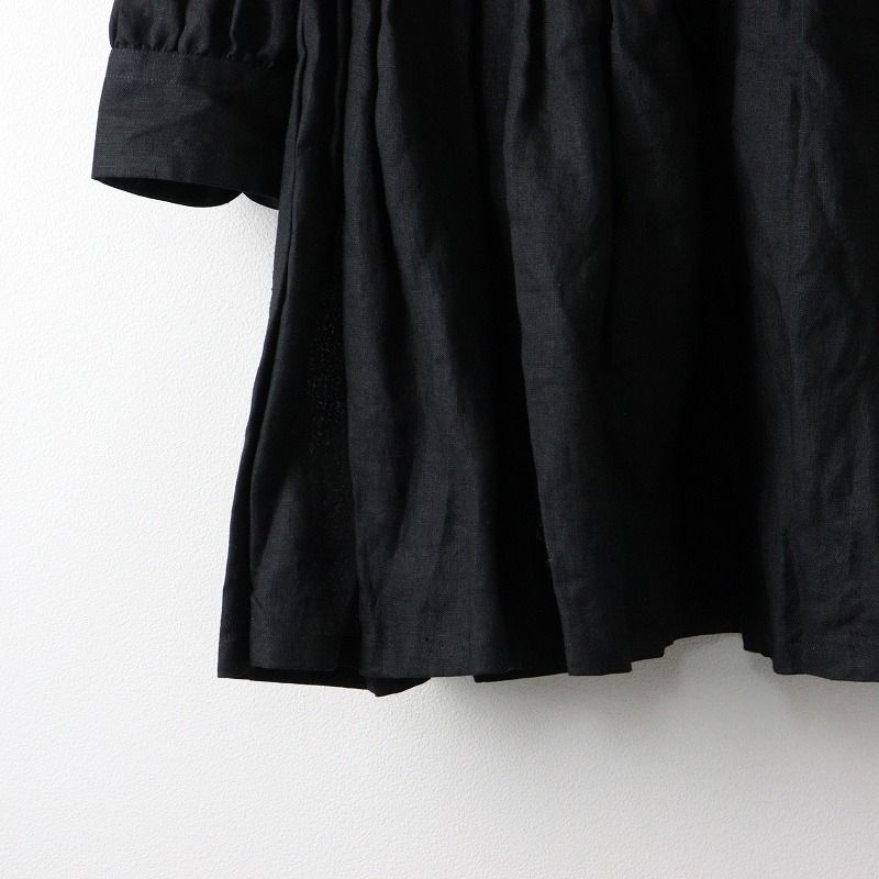 美品 定価3.7万 サイ Scye 高密度リネンピンタックブラウス 38