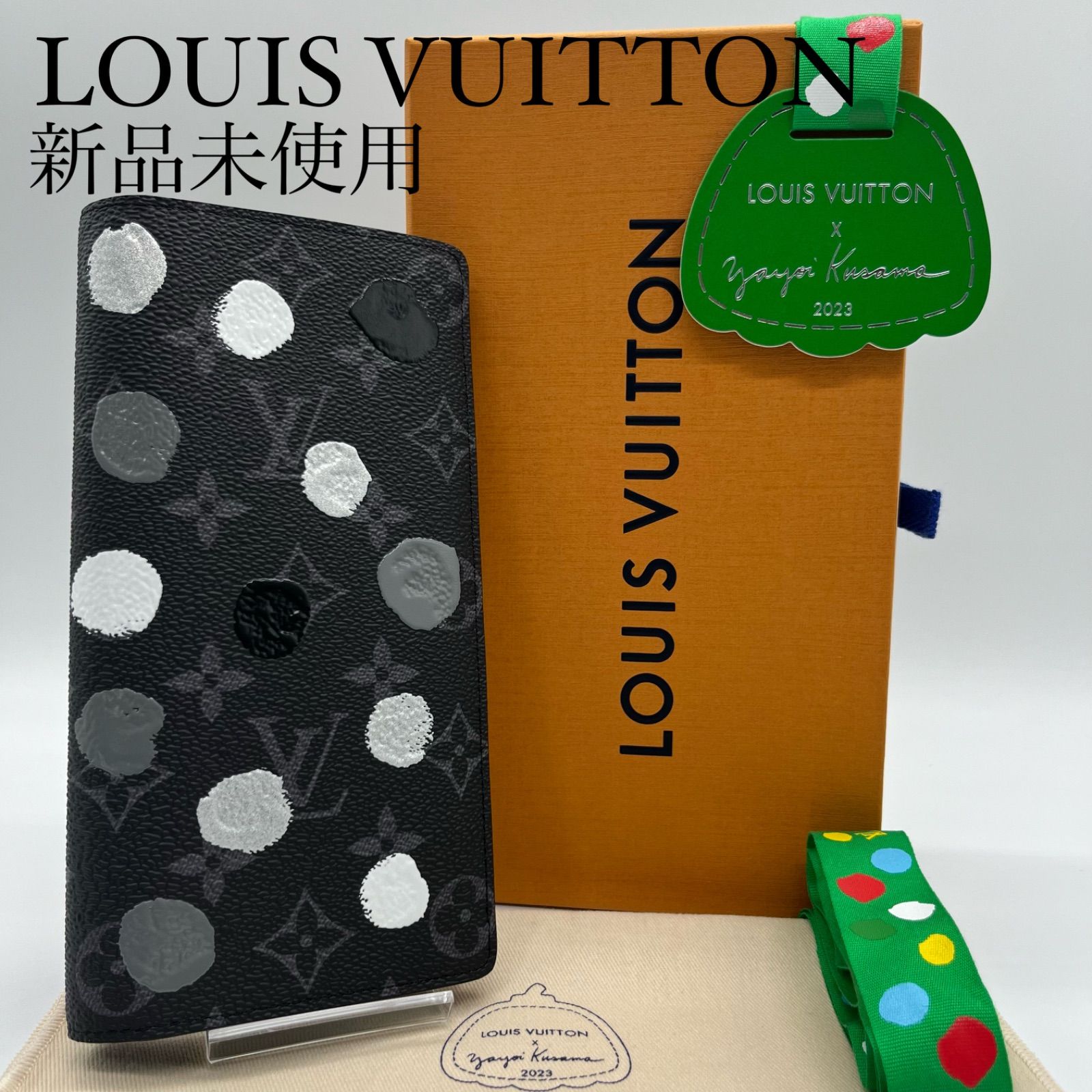 【新品未使用】LOUIS VUITTON×草間彌生  モノグラム エクリプス ポルトフォイユ・ブラザ YK メンズ ドット 2つ折り財布 M81932