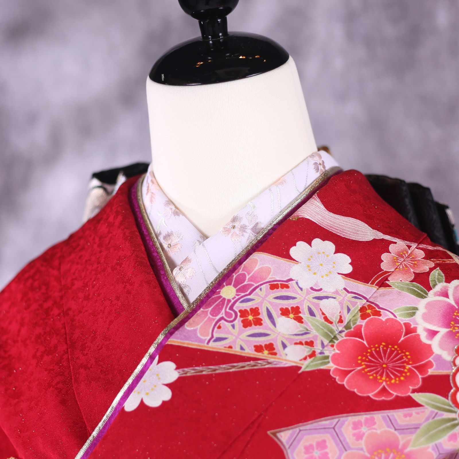 振袖フルセット 振袖セット 振袖 M～Lサイズ 中古 赤×熨斗 美品 成人式