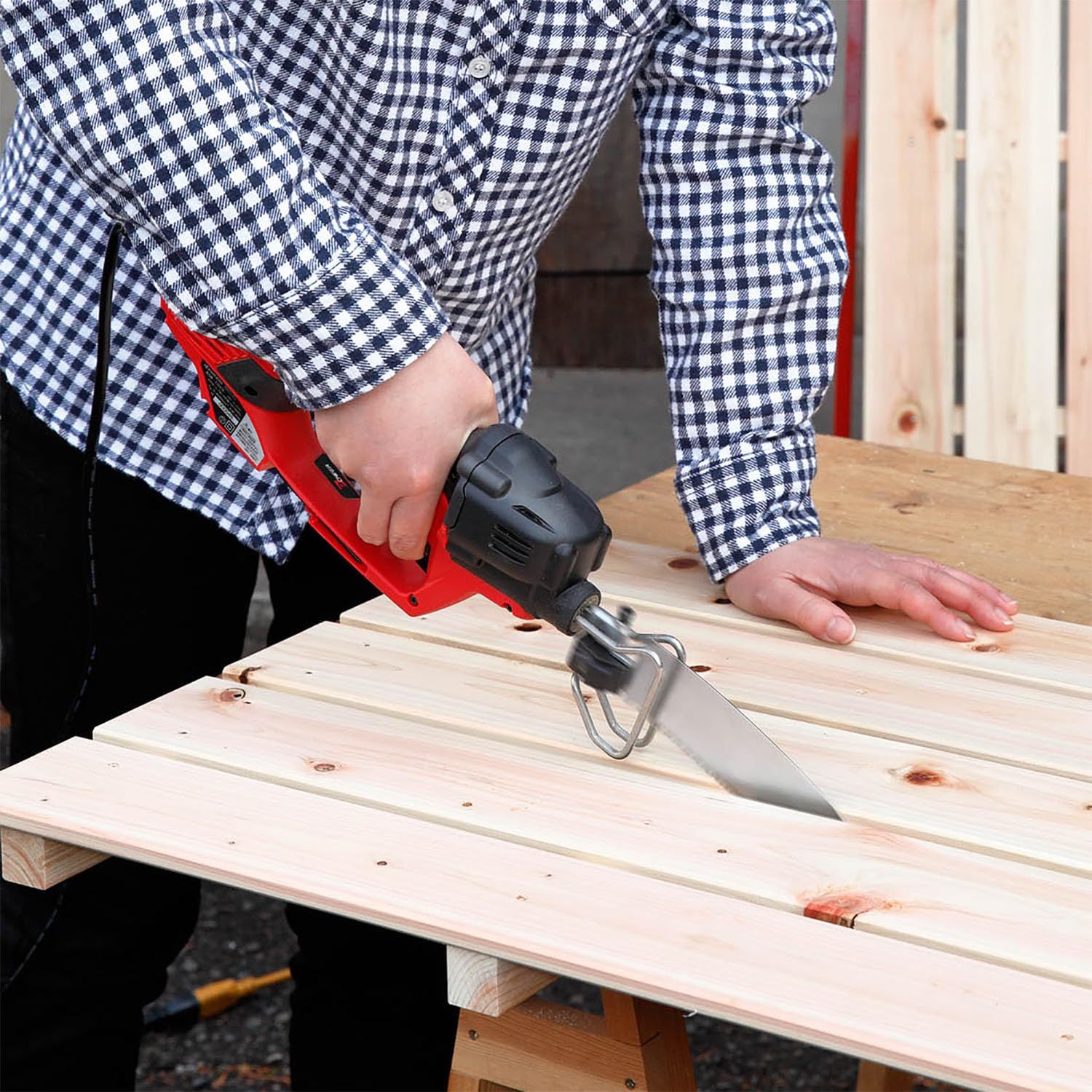 京セラ Kyocera 旧リョービ 電気のこぎりキット ブレードセット ASK-1010KT Z 4988647 特別セット品 木工 鉄工用のブレードセット3本付 ブレードと収納ケースがセットされた庭木の剪定やDIY木工に便利な万能のこぎり