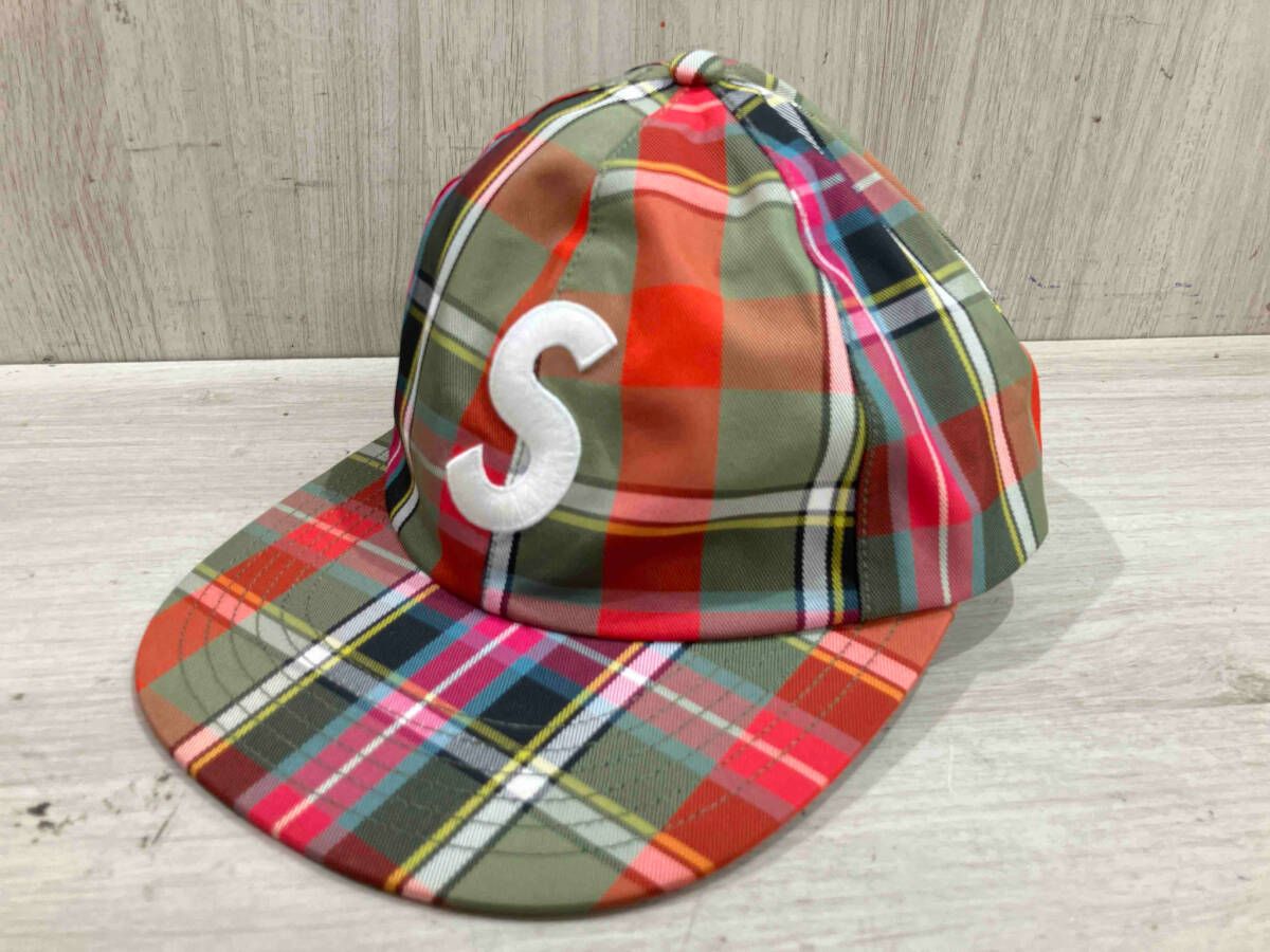 通年 Supreme シュプリーム キャップ Sロゴ 6パネルキャップ GORE-TEX オリーブチェック サイズ