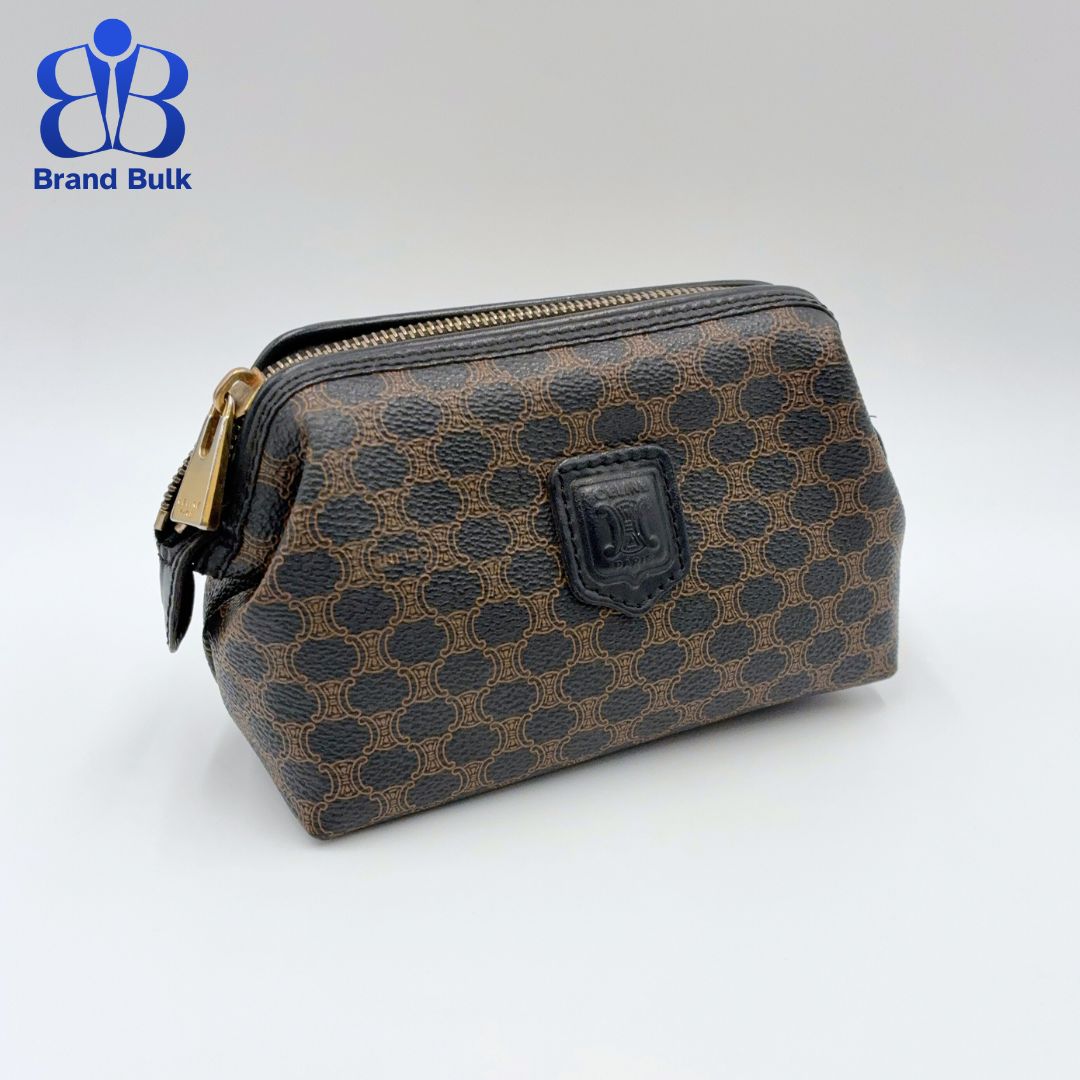 美品】CELINE マカダム PVC ポーチ トリオンフ 黒マカダム
