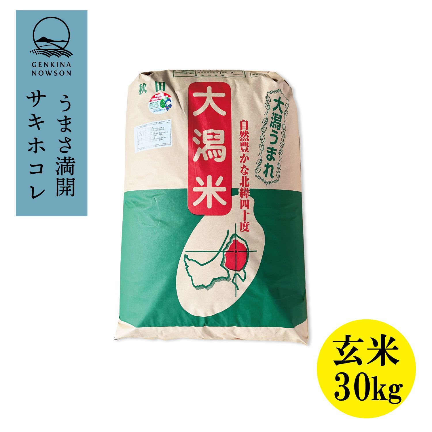 玄米]秋田県産 あきたこまち 令和6年産 [30kg][秋田米サキホコレ