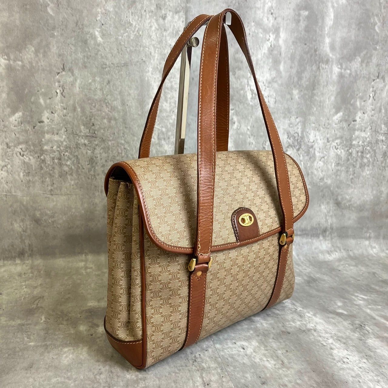 CELINE セリーヌ ブラックマカダム柄 ハンドバッグ トートバッグ