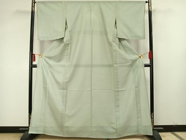 平和屋着物＊夏物 色無地 立波紋絽 白緑色 正絹 逸品 未使用