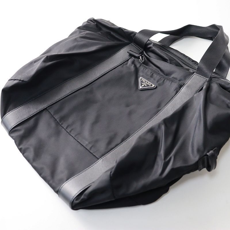 プラダ PRADA ナイロン x サフィアーノレザー ボストンバッグ