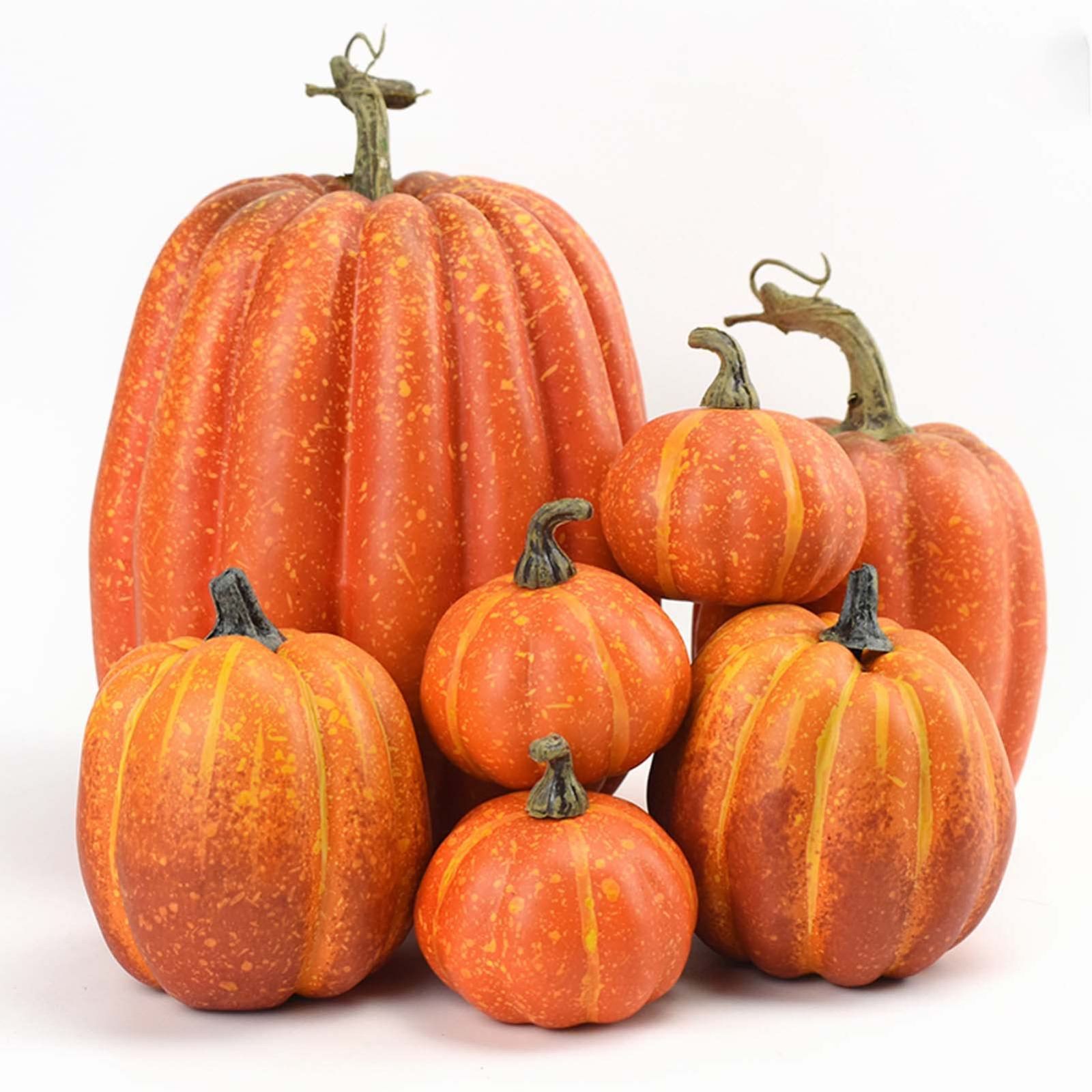売切注意 7PCS ハロウィン飾り かぼちゃ 小から大まで四つサイズ る偽かぼちゃ シミュレーションパンプキン Haodeliy 置物 オーナメント ハロウィンに飾り付け