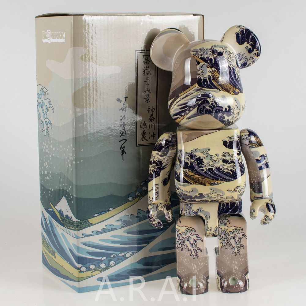 レシート付 BE@RBRICK ベアブリック 葛飾北斎 神奈川沖浪裏 1000％