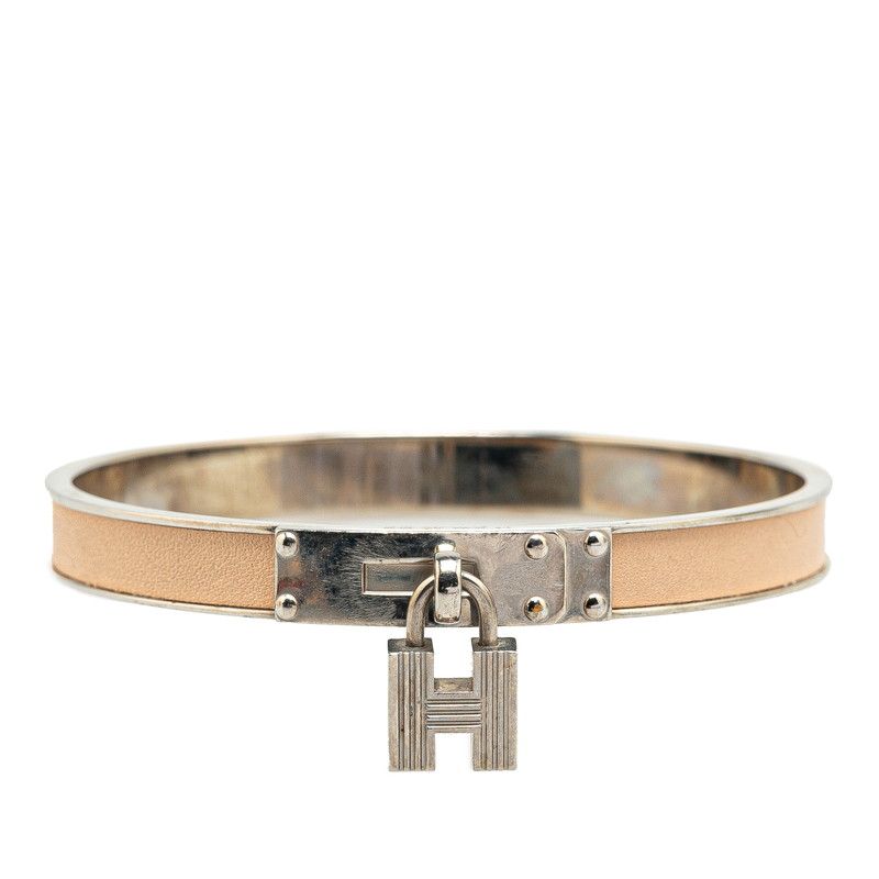 HERMES エルメス　ケリーバングル　カデナ付き エルメス ケリーバングル カデナ モチーフ シルバー ベージュ