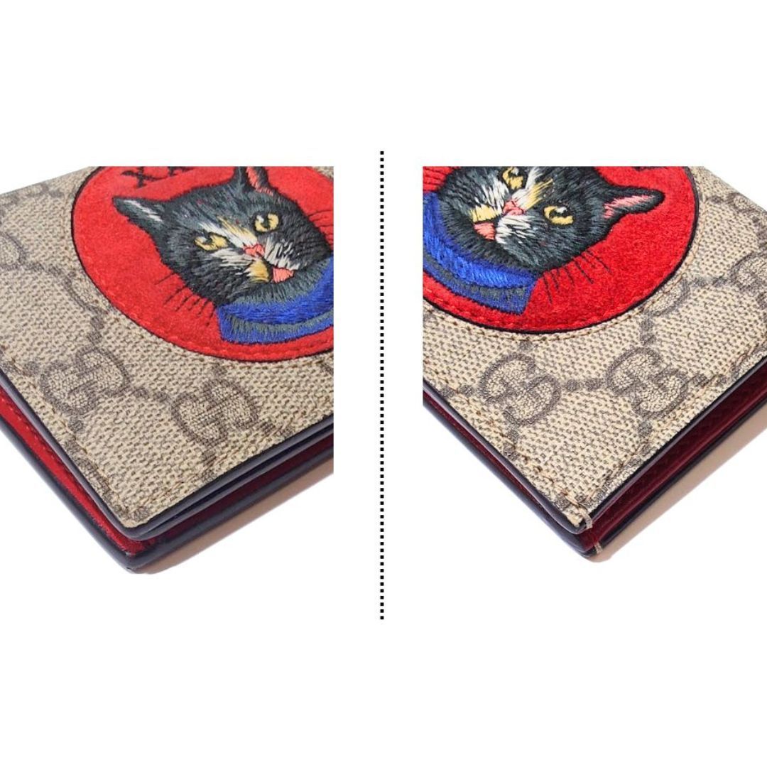 GUCCI ミスティックキャット　二つ折り財布 GUCCI グッチ 二つ折り 財布 ミスティックキャット GGスプリーム