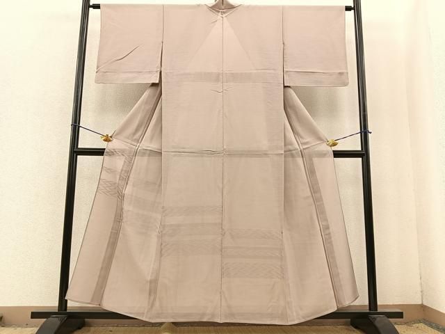 平和屋着物＊夏物 小紋 紗 縞 正絹 逸品 AABA2777jd