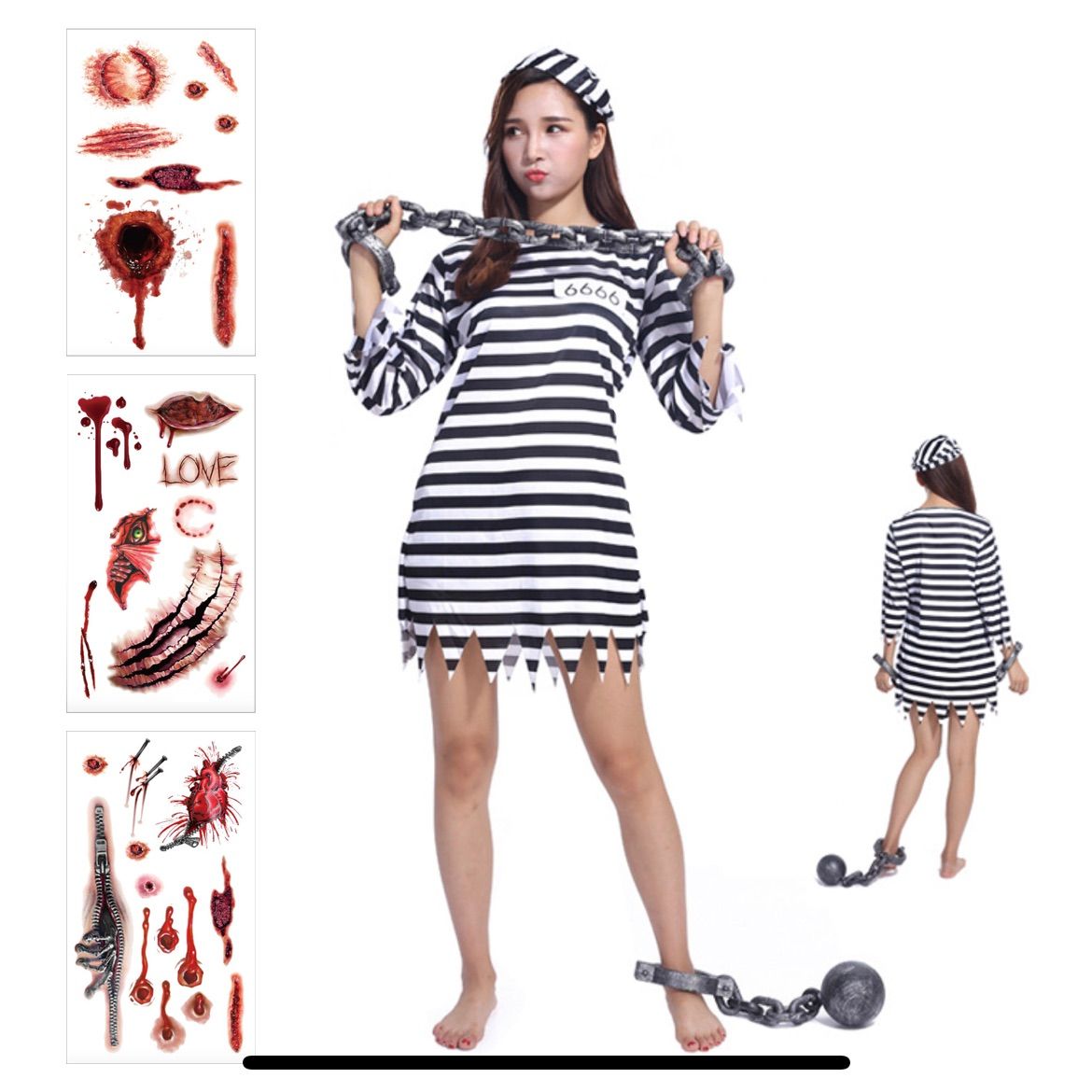 囚人服 緑 10着 ハロウィン グリーン 囚人 帽子 囚人シール付 囚人服 緑 10着 ハロウィン グリーン 囚人 帽子 囚人シール付