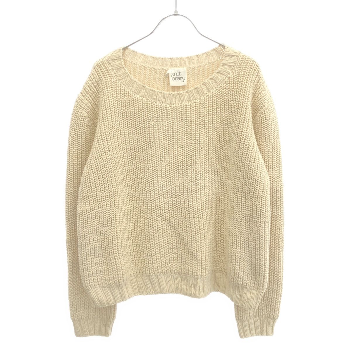 knit brary ニットブラリー コットンアルパカニットセーター アイボリー S