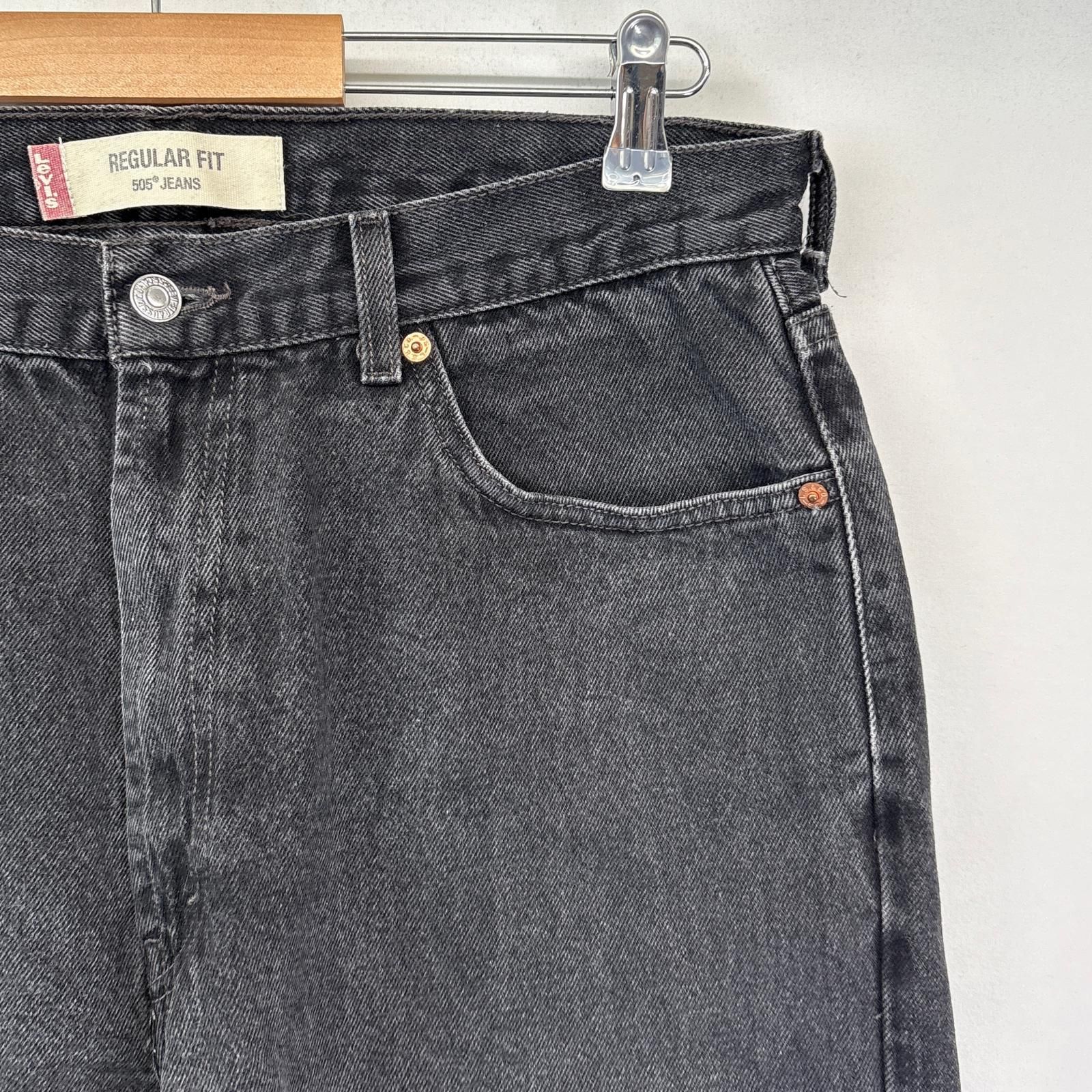 古着 リーバイス Levi's デニムパンツ 505 ストレート ジーンズ ジーパン 長ズボン 5ポケット w36 L32  ブラック メンズ