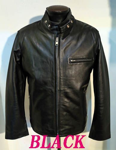 本革 ライダースジャケット シングル アメリカンタイプ BLACK
