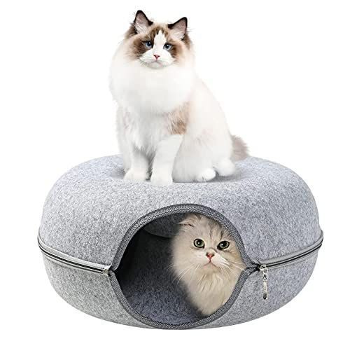 キャットドーナツ 猫ドーナツ 猫用ベッド 猫トンネル 取り外し可能 洗える猫用ベッド 屋内用 猫トンネル ペット用品 ベッド 猫用 オールシーズ