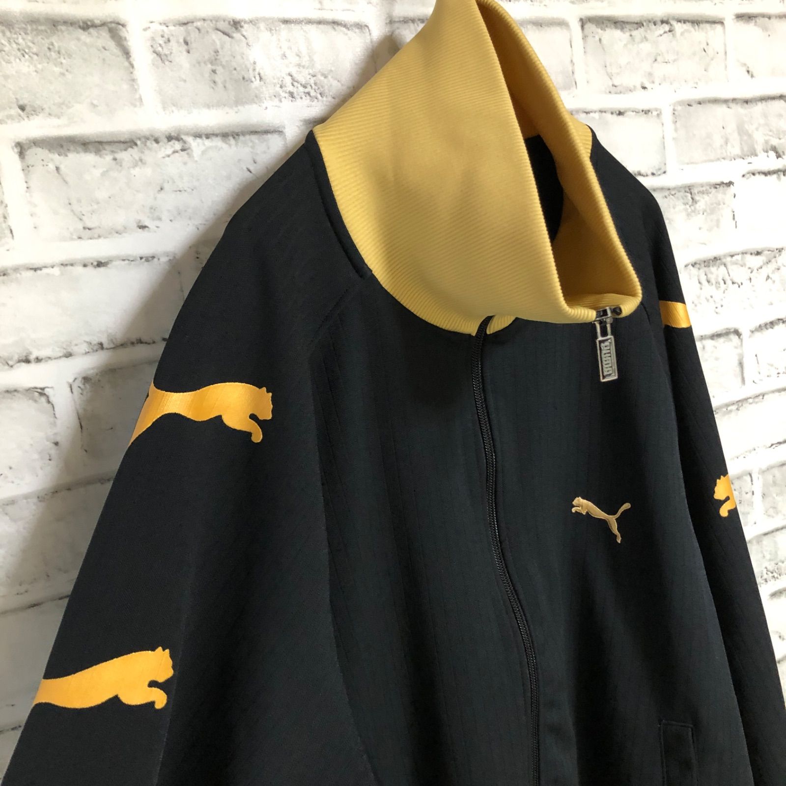 PUMA?トラックジャケット/ジャージ L 刺繍プーマロゴ ブラック - メルカリ