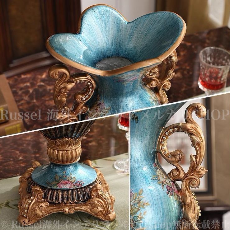 花瓶 アンティーク 生花 おしゃれ 北欧 ヨーロッパ 丸 大きいサイズ