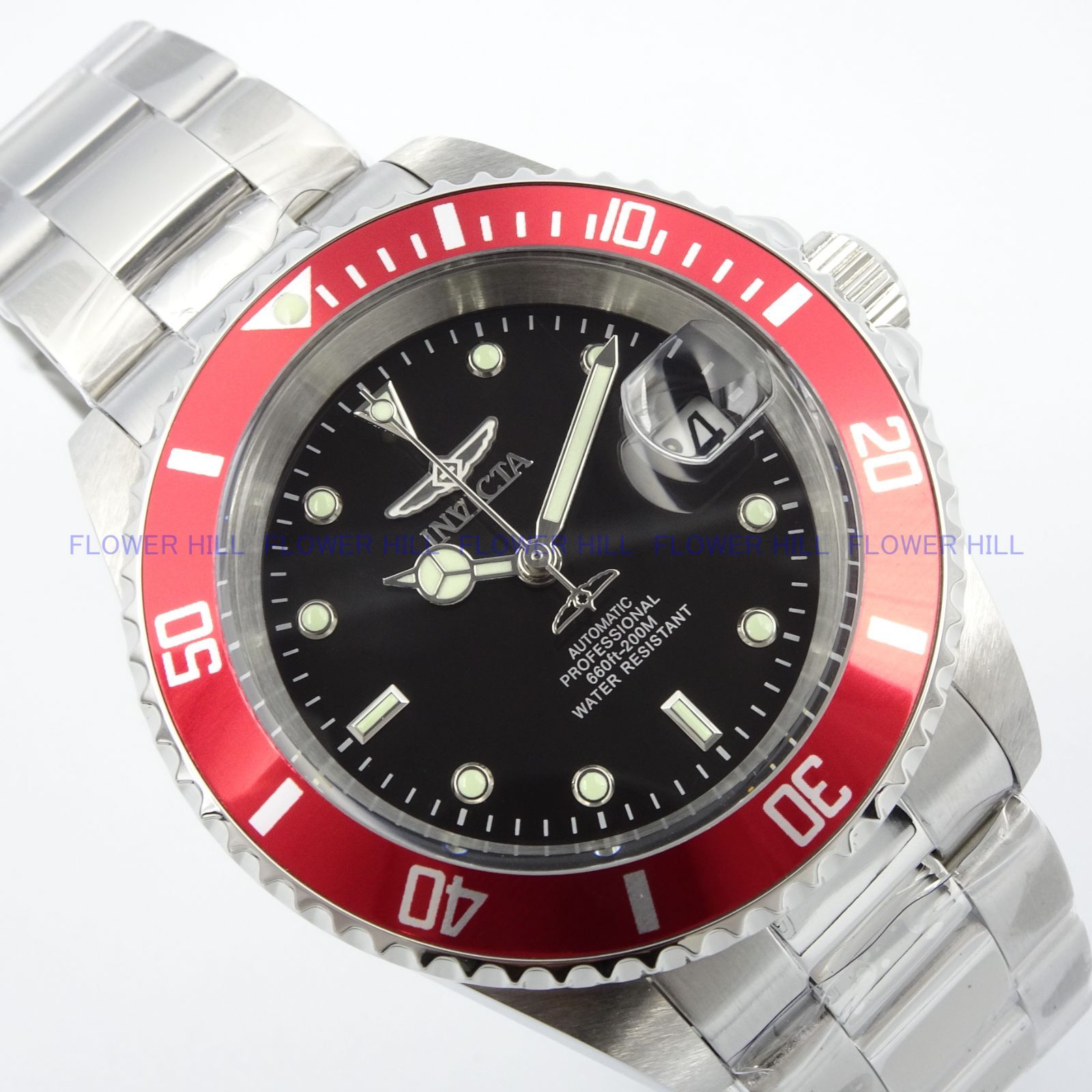 INVICTA 腕時計 自動巻き ブラック・レッド プロダイバー 22830
