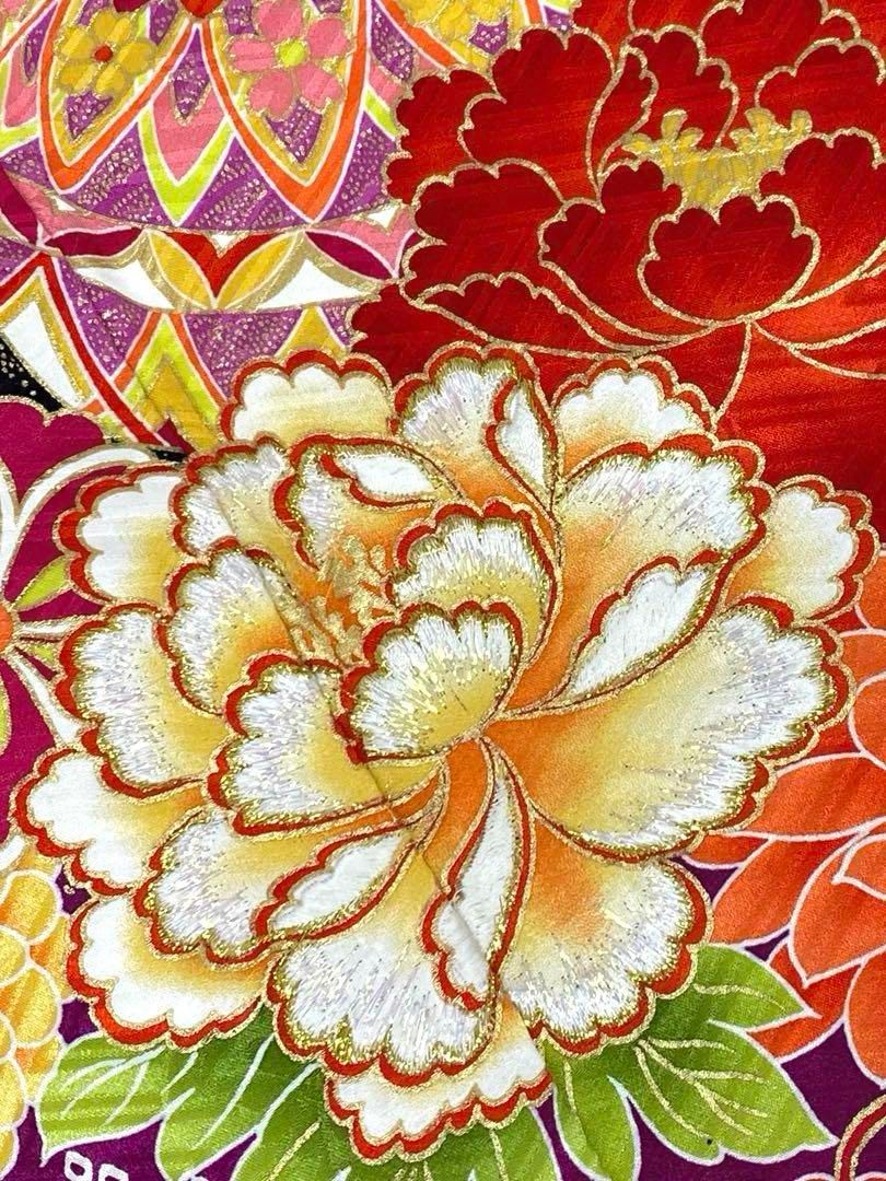 振袖 豪華 刺繍 金彩 紋意匠 身丈162cm パールトーン加工済 MO2761 