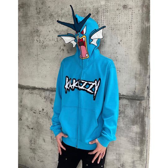 KaKazzy】ギャラドス ポケモン フルジップ パーカー 男女着用可 ユニ