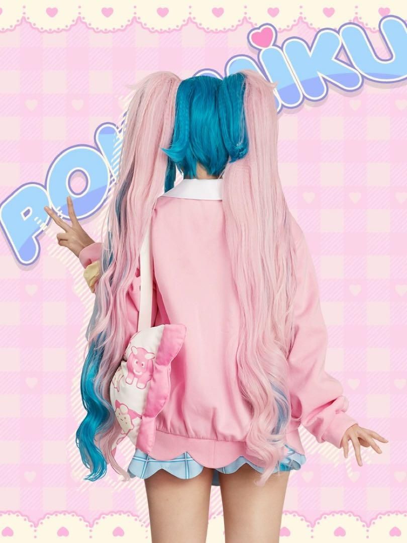 フルセット ポケミク フェアリータイプ 初音ミク ボカロ コスプレ ウィッグ VOCALOID 初音ミク フェアリータイプ ポケミク ポケモン 衣装