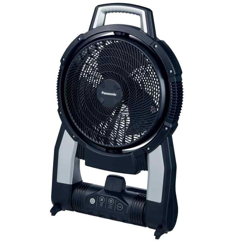 パナソニック 充電扇風機 工事用 ACアダプタ付き 電池 充電器別売 デュアル 14.4V|18V|AC100V対応 薄型 折りたたみ時141mm 自動首振り72° ポータブル コードレスファン