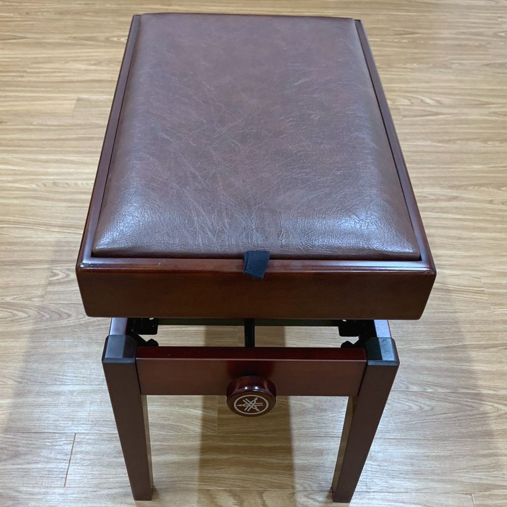 高級】ピアノ椅子 猫脚 日本製 黒 レザー 高さ調整式 両手ハンドル 無