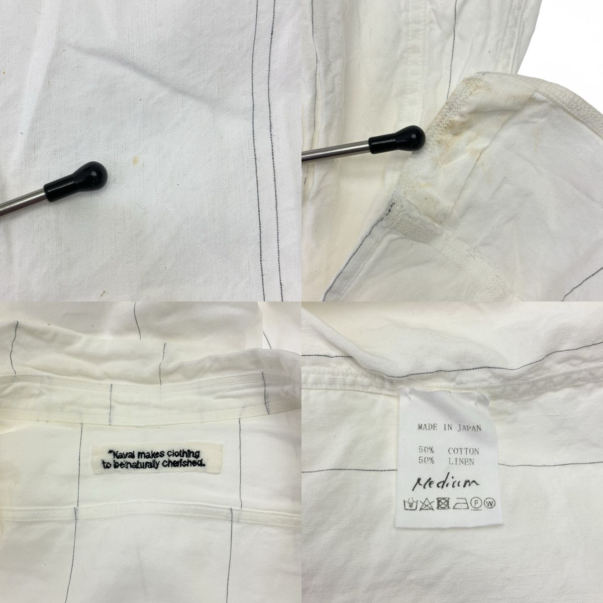 KAVAL コットンリネン シャツ ブラウス ROUND NECK BLOUSE KAVAL コットンリネン シャツ ブラウス ROUND NECK BLOUSE
