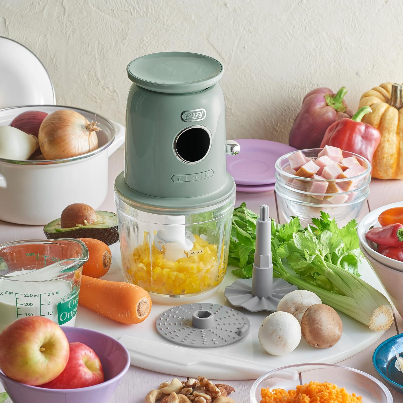 Toffy トフィー スケール付きマルチフードプロセッサー 充電式 K-CH2 ペールアクア ペールアクア ATMAENTERPRISE_COM