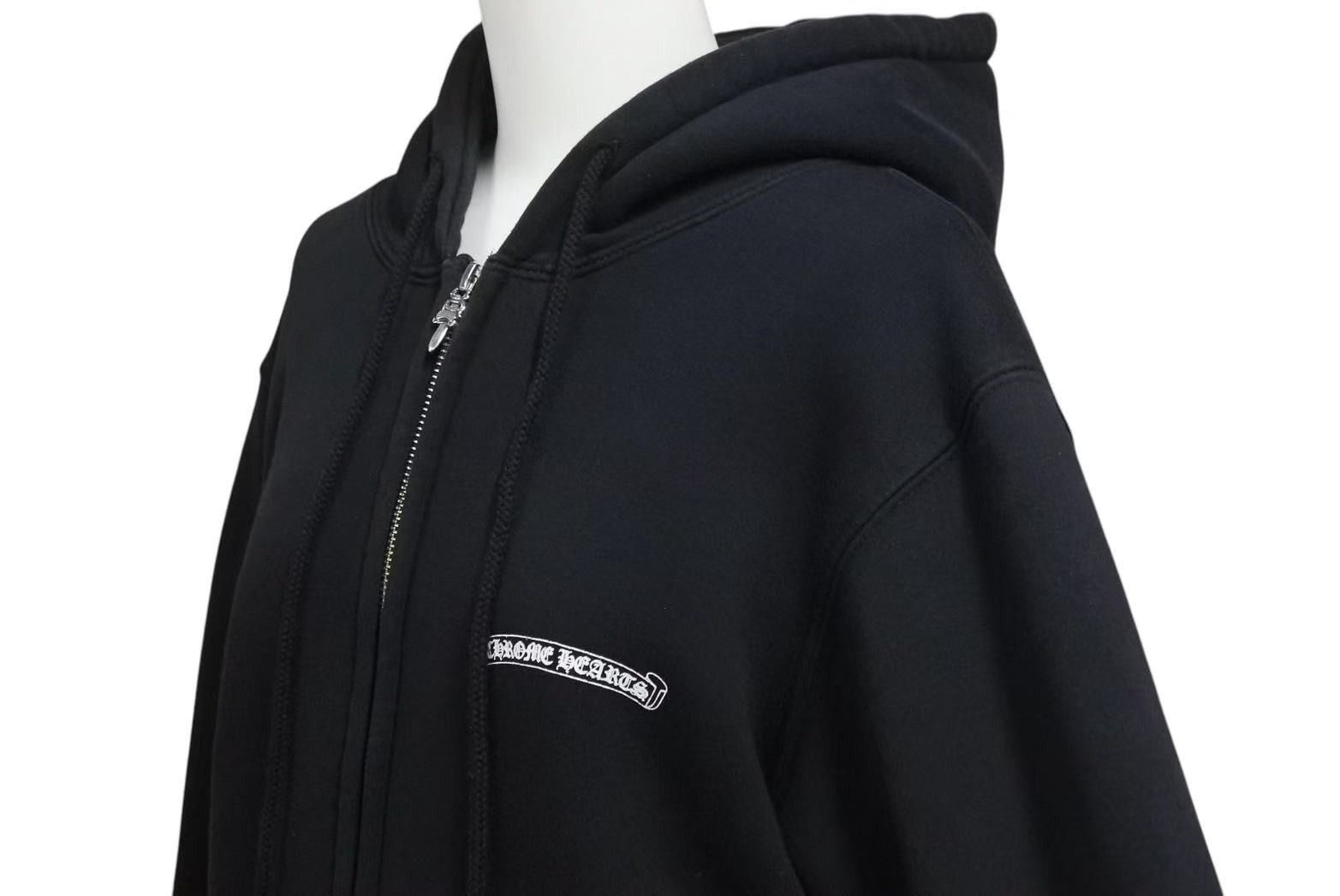 Chrome Hearts - CHROME HEARTS クロムハーツ ダガージップパーカー サイズS アーチロゴ CHプラス ダブルフェイス ブラック 美品 中古 4b000784 CHROME HEARTS クロムハーツ ダガージップパーカー サイズS