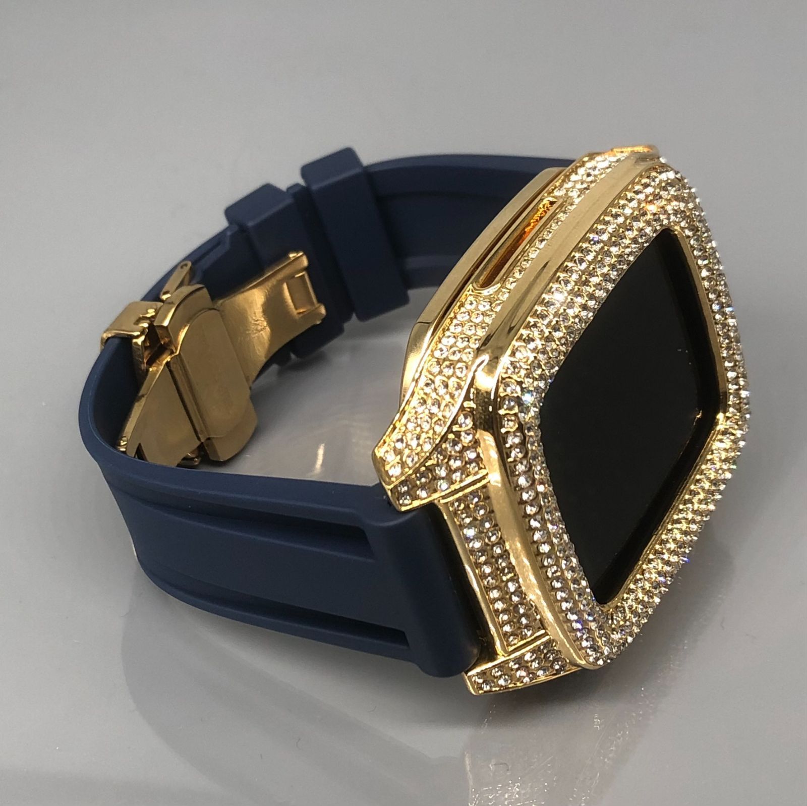 GimelZayin ネイビーゴールド☆アップルウォッチ ステンレス カバー