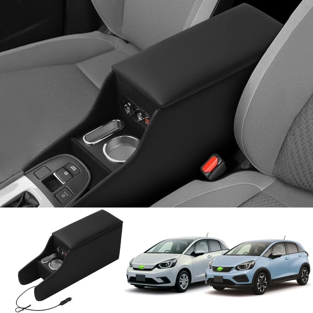 Auto Spec ホンダ フィットGR系 コンソール収納ボックス HONDA FIT GR 2020年2月~ QC3.0急速充電 USBポート 多機能 収納ボックス ドリンクホルダー スマートコンソールボックス 大容量 内装パーツ カス